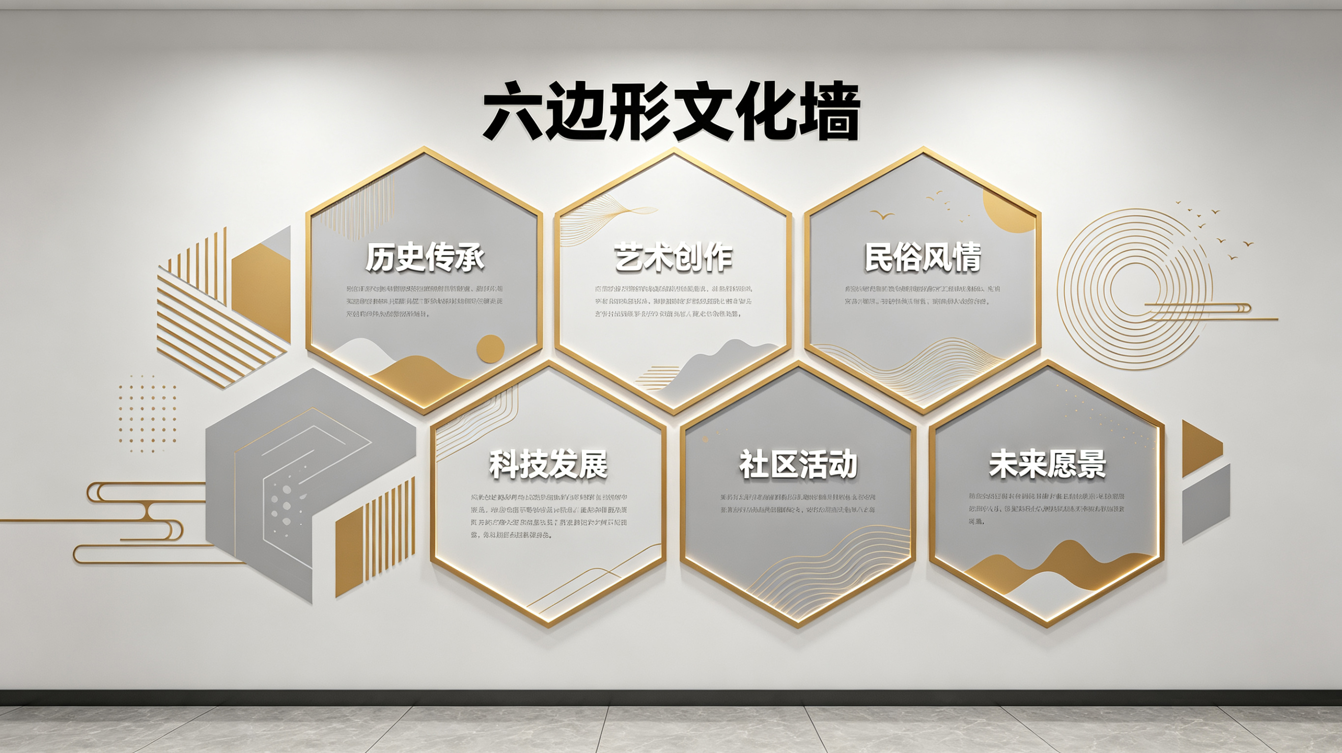 韶山企业文化墙 | 六边形信息美学